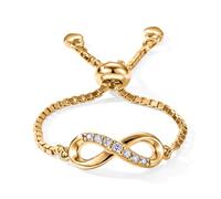 TJC Sterling Silver Infinity Moissanite Adjustable Ring for Women, Size L-T