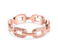 TJC Wedding Band Ring White Diamond Size S in Rose Gold Plated 925 Sterling Silver Christmas Anniversary Birthday Gift for Ladies Wife Girlfriend April Birthstone Metal Wt. 2.9 Grams