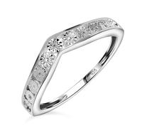 TJC White Diamond Band Ring for Women Size U with Channel Setting in 925 Sterling Silver April Birthstone Metal Wt. 2 Grams