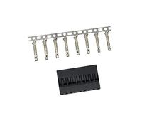 TJC8-254 Single Row 2.54mm 9-pin Header Crimp Connector Housing + Crimps, Pack of 100 Compatible With JST RE/HARWIN M20 / Amphenol ICC Mini-PV/DuPont Standard Header