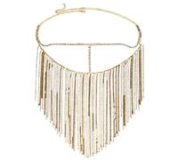 TJCGCKK Rhinestone Masquerade Mask Chain Crystal Tassel Face Chain Costume Mask Festival Belly Dance Nightclub Face Cover Mask Bling Wedding Party Face Chain Jewelry (Gold)