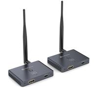 TJCXELE Wireless HDMI Transmitter And Receiver, HDMI Loop-Out, 100M/328FT,2.4G+5.8G, Support 4K Decode 1080P60Hz Output Streaming-Videos from Laptop, Kameras, Netflix, YouTube to TV, Projector,Monitor