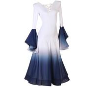 TJDWPRRD Ballroom Dance Competition Dress Breathable Waltz Tango Dancing Clothes National Standard Performance Costumes,A,XL