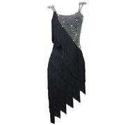 TJDWPRRD Fringe Latin Dance Dress Women's Salsa Tango Dancing Coustum Breathable Cha Cha Performance Dance Outfit,B,M