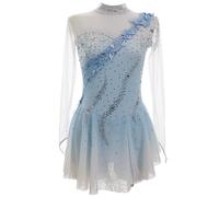 TJDWPRRD Girls' Ice Skating Clothing High Elasticity Competition Figure Skate Wear Halo Dyeing Roller Skate Gymnastics Suit,Blue,L