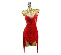 TJDWPRRD Latin Dance Performance Dress for Women Salsa Tango Dancing Outfit for Training Ballroom Competition Dancewear,B,S