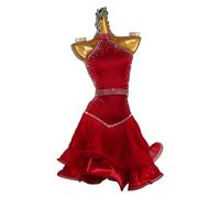 TJDWPRRD Latin Dance Skirts for Women Backless Ballroom Performance Dancewear Shiny Tango Cha Cha Dancing Dresses,B,M