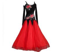 TJDWPRRD Professional Ballroom Dance Dresses for Women Waltz Tango Performance Costume Flamenco salsa Dancing Clothing,D,XXL