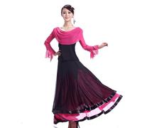 TJDWPRRD Waltz Competition Dance Clothing Women's Ballroom Dance Dress for Performance Elegant Foxtrot Dancing Costumes,Pink,XL