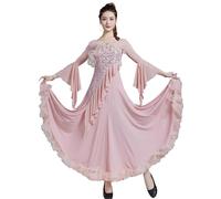 TJDWPRRD Women Ballroom Dance Dresses Waltz Tango Practice Dancing Clothes Sequins Flamenco Dance outfit for Performance,A,XXL