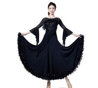 TJDWPRRD Women Ballroom Dance Dresses Waltz Tango Practice Dancing Clothes Sequins Flamenco Dance outfit for Performance,E,3XL