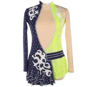 TJDWPRRD Women's Ice Skating Dresses Roller Skate Performance Competition Costume Spandex Rhythmic Gymnastics Leotards,A,11_13Years