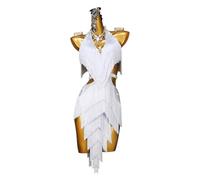 TJDWPRRD Women's Latin Competition Dress Tassel Tango Cha Cha dancewear for Performance Salsa Training Dancing Clothing,B,M