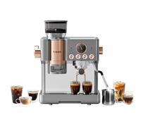 Tjean Barista Senso,Dual Boiler Bean to Cup Coffee Machine with Smart-Tamping,Built-in Burr Grinder Espresso,Latte & Cappuccino Coffee Machine with Manual Milk Frother (Gray Gold)