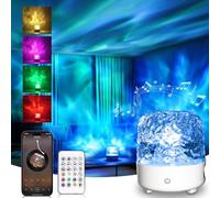 TJINHEZ Galaxy Projector Light, HiFi Bluetooth Speaker Star Night Light for Bedroom, Rechargeable Night Light with Remote Control, Ocean Wave Ceiling Projector for Kids and Room Decor
