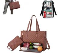 TJITGY 2 in 1 Tote Bag with Compartments,lunch bags for women, Laptop Lunch Tote Bags for Women, 15.6 inch Insulated Work Handbags with Lunch Compartment, Large Capacity