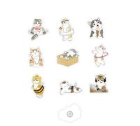 TJIUSI Cute Anime Pins Cat Lapel Pins set 9PCS Funny Cartoon Brooch Acrylic Pins for Backpack Bag Shirt Clothing Decoration Party Supplies Women Men Teens, Acrylic, no gemstone