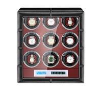 TJKK Automatic Watch Winder LCD Display Touch Screen Control Adjustable Watch Pillows Built in Illumination Quiet Motor Leather Finish (21.2 * 42.7 * 38cm,Brown-2+0)