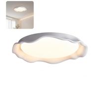 TJKK Bedroom Resin Ceiling Light, Acrylic LED Ceiling Light, 3 Color Modes, Near Ceiling, for Balcony, Hallway, Corridor, Semi-Recessed Ceiling Light (6.5 * 50cm,White)