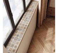 TJKK Decorative Windowsill Cushion Cover, Diatomaceous Earth Absorbent Pad for Plants, Cuttable Window Sill Protector Mat with Non Slip Backing (140 * 35cm,khaki)