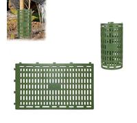 TJKK Interlocking Plastic Tree Trunk Protector Expandable Plant Bark Guard Adjustable Tree Protection Cage for Garden Saplings Shrubs (20 * 30cm,green-1 piece)