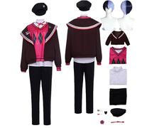 Tjlmomo Anime Aoyagi Toya Brown Cosplay Costume Outfit with Wig Game Project Sekai Colourful Stage Cosplay Adult Rui Kamishiro Uniform Full Set Fancy Up Halloween Carnival Party Suit Set for Men Male