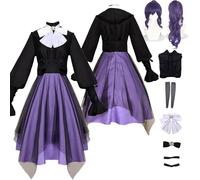Tjlmomo Anime Asahina Mafuyu Theater Cosplay Costume Outfit with Wig Game Project Sekai Colourful Stage Cosplay Adult Ena Shinonome Uniform Fancy Dress Up Halloween Carnival Party Suit Set for Women