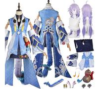 Tjlmomo Anime Bailu Cosplay Costume Outfit with The tail Game Honkai Star Rail Cosplay Adult wig Dress Uniform Accessories Full Set Clothing Fancy Dress Up Halloween Carnival Party Suit Set for Women