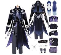 Tjlmomo Anime Flins Cosplay Costume Outfit with Wig Game Genshin Impact Cosplay Adult Alhaitham Uniform Accessories Full Set Clothing Fancy Dress Up Halloween Carnival Party Suit Set for Men Male