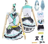 Tjlmomo Anime Hinomori Shizuku Blue Cosplay Costume Outfit with Wig Game Project Sekai Colourful Stage Cosplay Adult Emu Otori Uniform Full Fancy Dress Up Halloween Carnival Party Suit Set for Women