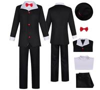Tjlmomo Anime Husk Cosplay Costume Outfit with Hat Game Hazbin Hotel Cosplay Adult Blitzo Uniform Accessories Full Set Clothing Fancy Dress Up Halloween Carnival Party Suit Set for Men Male