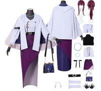 Tjlmomo Anime Kafka Cosplay Costume Outfit with Wig Game Cosplay Adult Honkai Star Rail Uniform Accessories Full Set Clothing Fancy Dress Up Halloween Carnival Party Suit Set for Women Female