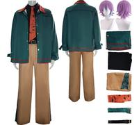 Tjlmomo Anime Rui Kamishiro Cosplay Costume Outfit Game Project Sekai Colourful Stage Cosplay Adult Tsukasa Tenma Uniform Full Set Fancy Dress Up Halloween Carnival Party Green Suit with Wig for Men