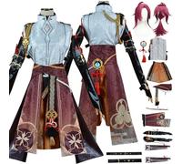 Tjlmomo Anime Shikanoin HeizouCosplay Costume Outfit with Jacket Game Genshin Impact Cosplay Adult Alhaitham Uniform Accessories Full Set Clothing Fancy Dress Up Halloween Carnival Party Suit Set for