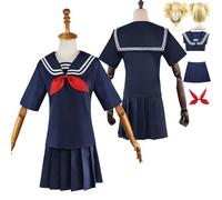 Tjlmomo Anime Toga Himiko Cosplay Costume Outfit with Wig Game Cosplay Adult Uniform Accessories Full Set Clothing Fancy Dress Up Halloween Carnival Party Suit Set for Women Female