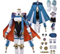 Tjlmomo Tjmomo Anime Ineffa Disfraz de Cosplay con mangas Peluca Juego Genshin Impact de Role Adulto Hutao Uniforme Conjunto Completo Halloween Fiesta Carnaval Traje de Vestir Pendientes para Mujeres