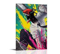 TJLTXV Chainsaw ManArtistic Waterproof High-definition Poster Kitchen Bathroom Dormitory No Drilling Easy to Install Multi Scene Decoration24x36inch(60x90cm) Frame-style