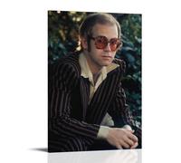 TJLTXV Elton JohnArtistic Waterproof High-definition Poster Kitchen Bathroom Dormitory No Drilling Easy to Install Multi Scene Decoration24x36inch(60x90cm) Frame-style