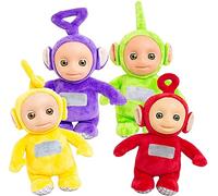 TJM Teletubbies 26cm Talking Po, Laa Laa, Dipsy and Tinky Winky Soft Plush - Full Set