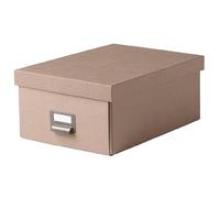 TJOG Storage Box With Lid Dark Beige paperboard/Steel 25x36x15 cm + 1 Shoe Bag