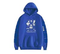TJOS BLUE LOCK Anime Print Oversized Hoodie, Fashion Long Sleeve Pullover (blue-2,XL)