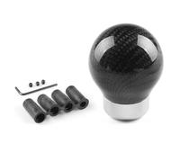 TjOta Car Gear Shift Knob Racing Real Carbon Fiber Gear Shift Knob Manual Transmission Shifter Lever Round Ball Shape Handle(No Logo Ball Shape 2)