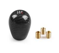 TjOta Car Gear Shift Knob Racing Real Carbon Fiber Gear Shift Knob Manual Transmission Shifter Lever Round Ball Shape Handle(5speed Black)