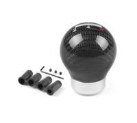 TjOta Car Gear Shift Knob Racing Real Carbon Fiber Gear Shift Knob Manual Transmission Shifter Lever Round Ball Shape Handle(5speed Ball Shape 2)