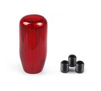 TjOta Car Gear Shift Knob Racing Real Carbon Fiber Gear Shift Knob Manual Transmission Shifter Lever Round Ball Shape Handle(73MM red)