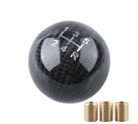 TjOta Car Gear Shift Knob Universal Carbon Fiber Car Circular Gear Shift Knob Round Ball Shape Shifter Handle Stick Head Lever at MT Black(5 Speed)