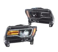 TjOta Head Lamp Assy For Jeep For Grand For Cherokee WK2 2011-2013 2PCS Car LED Headlights Front DRL Turn Signal Light Start Blue Animation Plug And Play Front Headlights Assembly(Left Hand Drive)