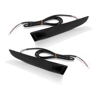 TjOta Rear Bumper Reflector Light For Chevy For Chevrolet For Camaro For Traverse LED Rear Bumper Reflector Light Brake Dynamic Turn Signal 12V(Smoked Lens)
