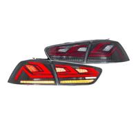 TjOta Tail Light Assembly For Mitsubishi For Lancer For EVO-X 2008-2018 Dynamic LED Brake Signal Light Car Tail Tuning Parts 2PCs Assembly Rear Lights(A Smoked Mirror)