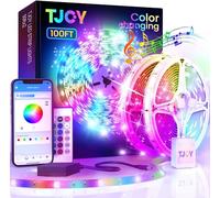 TJOY 100ft Bluetooth LED Strip Lights, Music Sync LED Lights Strip, RGB Color Changing LED Lights with Remote,Smart Phone APP Control, LED Lights for Bedroom,TV,Room DIY (APP+Remote +Mic)